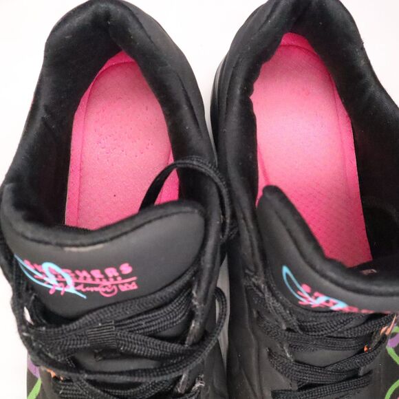 Skechers Black Rainbow Sneakers Women's Size 9 Hearts Love Multicolor - Picture 11 of 11